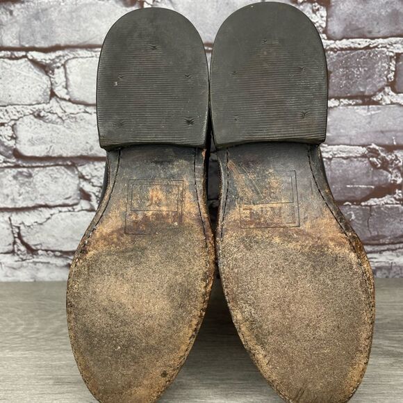 FRYE Jenna Disc Short Black Distressed Leather Rivet Stud Boots Women 6B US/36.5 - Picture 14 of 15